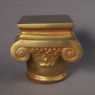 Small architectural capital with a stepped, modern profile, shown in fiberglass resin. — alternate view