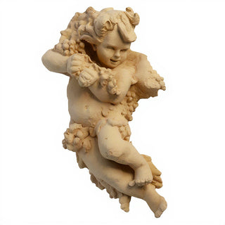 Grape Cherub Left Wall Plaque - 14-inch — Dusted Sand finish