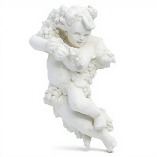Grape Cherub Left Wall Plaque - 14-inch — Flat White finish