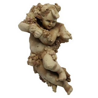 Grape Cherub Left Wall Plaque - 14-inch — Gothic Stone finish