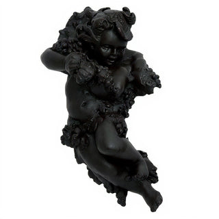 Grape Cherub Left Wall Plaque - 14-inch — Iron finish