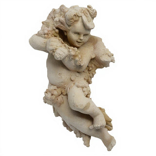 Grape Cherub Left Wall Plaque - 14-inch — Museum Terracotta finish