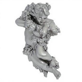 Grape Cherub Left Wall Plaque - 14-inch — Silver finish