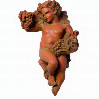 Grape Cherub Wall Plaque - 14-inch — Metro finish