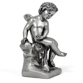 Single Cherub Statue - 21-inch — Antique Silver finish