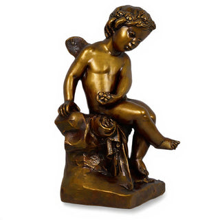 Single Cherub Statue - 21-inch — Bronze finish