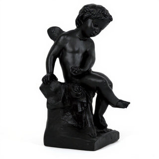 Single Cherub Statue - 21-inch — Dusted Black finish