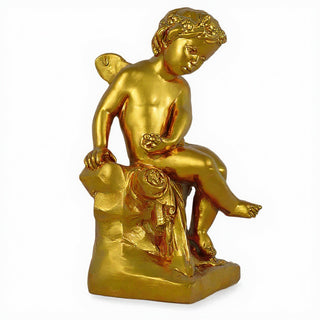 Single Cherub Statue - 21-inch — Deep Gold finish