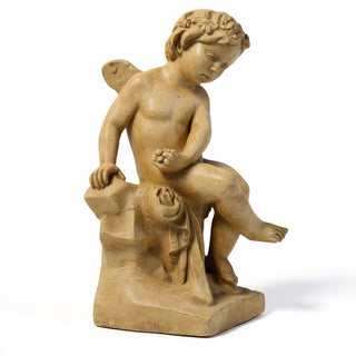 Single Cherub Statue - 21-inch — Dusted Sand finish