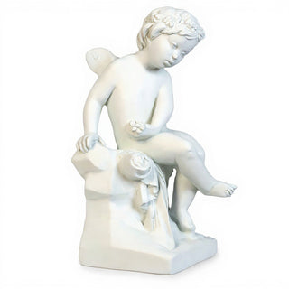 Single Cherub Statue - 21-inch — Flat White finish