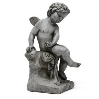 Single Cherub Statue - 21-inch — Old Stone finish