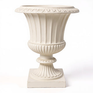 Fluted Urn Planter - 29-inch — Antique White finish