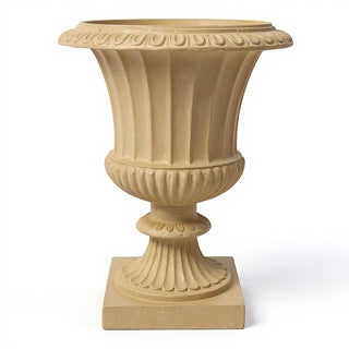 Fluted Urn Planter - 29-inch — Dusted Sand finish