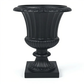 Fluted Urn Planter - 29-inch — Flat Black finish