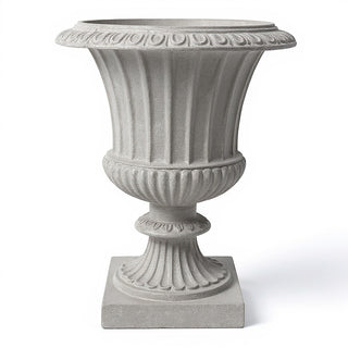 Fluted Urn Planter - 29-inch — Limestone finish