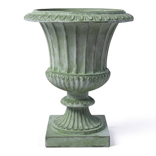 Fluted Urn Planter - 29-inch — Mossy Green finish