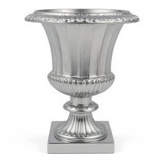 Fluted Urn Planter - 29-inch — Silver finish