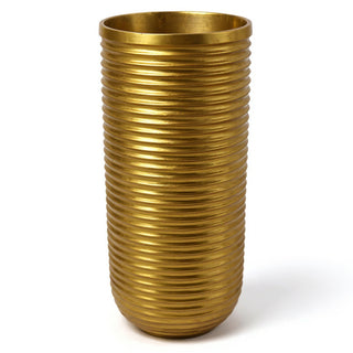 Ribbed Cylinder Pedestal - 44-inch — Antique Gold finish