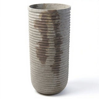 Ribbed Cylinder Pedestal - 44-inch — Antique Stone finish