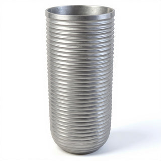 Ribbed Cylinder Pedestal - 44-inch — Antique Silver finish
