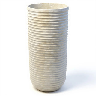 Ribbed Cylinder Pedestal - 44-inch — Antique White finish