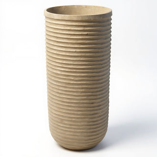 Ribbed Cylinder Pedestal - 44-inch — Dusted Sand finish