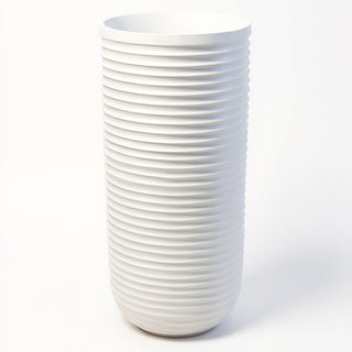 Ribbed Cylinder Pedestal - 44-inch — Flat White finish
