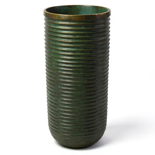 Ribbed Cylinder Pedestal - 44-inch — Green Bronze finish