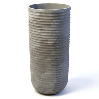 Ribbed Cylinder Pedestal - 44-inch — Limestone finish