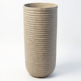 Ribbed Cylinder Pedestal - 44-inch — Museum Terracotta finish