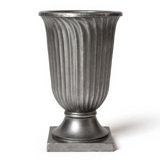 Classic Fluted Urn Planter - 30-inch — Aged Silver finish