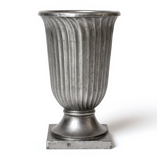 Classic Fluted Urn Planter - 30-inch — Antique Silver finish