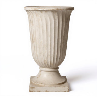 Classic Fluted Urn Planter - 30-inch — Antique White finish