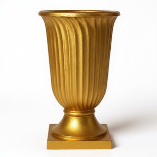 Classic Fluted Urn Planter - 30-inch — Deep Gold finish