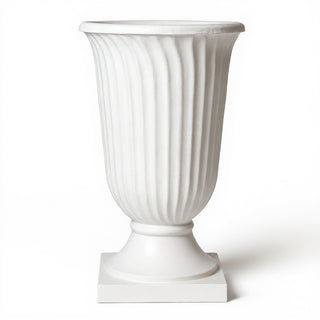 Classic Fluted Urn Planter - 30-inch — Flat White finish