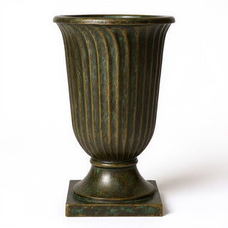 Classic Fluted Urn Planter - 30-inch — Green Bronze finish