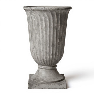 Classic Fluted Urn Planter - 30-inch — Old Stone finish