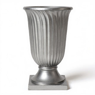 Classic Fluted Urn Planter - 30-inch — Silver finish