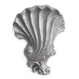 Deco Shell Wall Plaque - 18-inch — Aged Silver finish