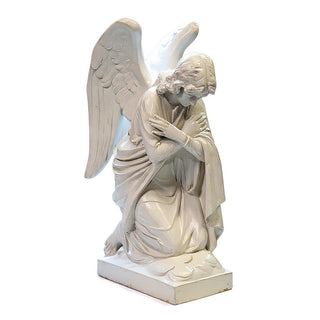 Kneeling Angel Arms Crossed Statue - 28-inch