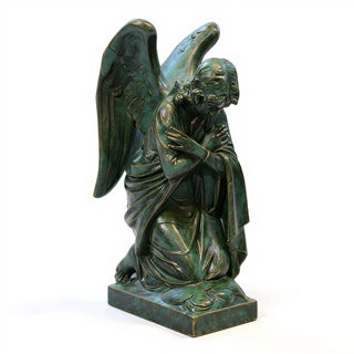 Kneeling Angel Arms Crossed Statue - 28-inch