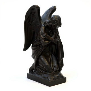 Kneeling Angel Arms Crossed Statue - 28-inch