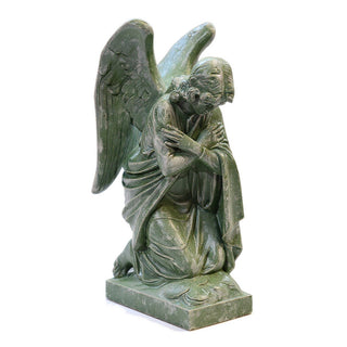 Kneeling Angel Arms Crossed Statue - 28-inch