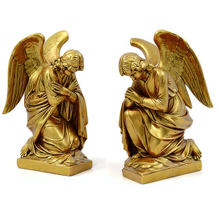 Kneeling Angels Statue - 28-inch — Antique Gold finish