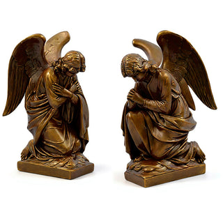Kneeling Angels Statue - 28-inch — Bronze finish