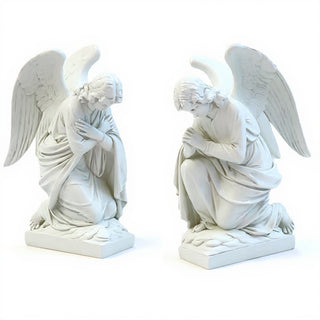 Kneeling Angels Statue - 28-inch — Flat White finish