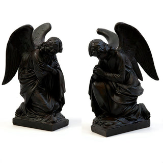 Kneeling Angels Statue - 28-inch — Iron finish
