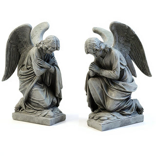 Kneeling Angels Statue - 28-inch — Old Stone finish