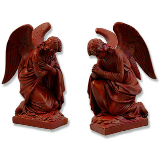 Kneeling Angels Statue - 28-inch — Rust finish
