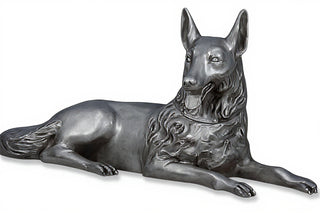 Wolf Laying 23-inch (Tongue Out Statue - 23-inch